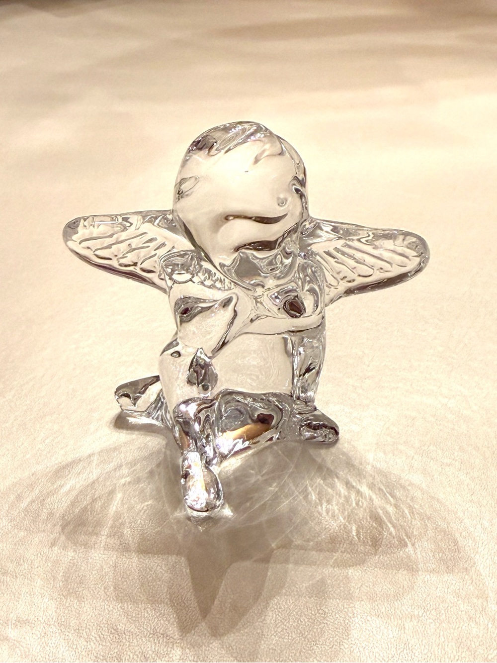 Baccarat Clear Crystal Angel Cherub Figurine